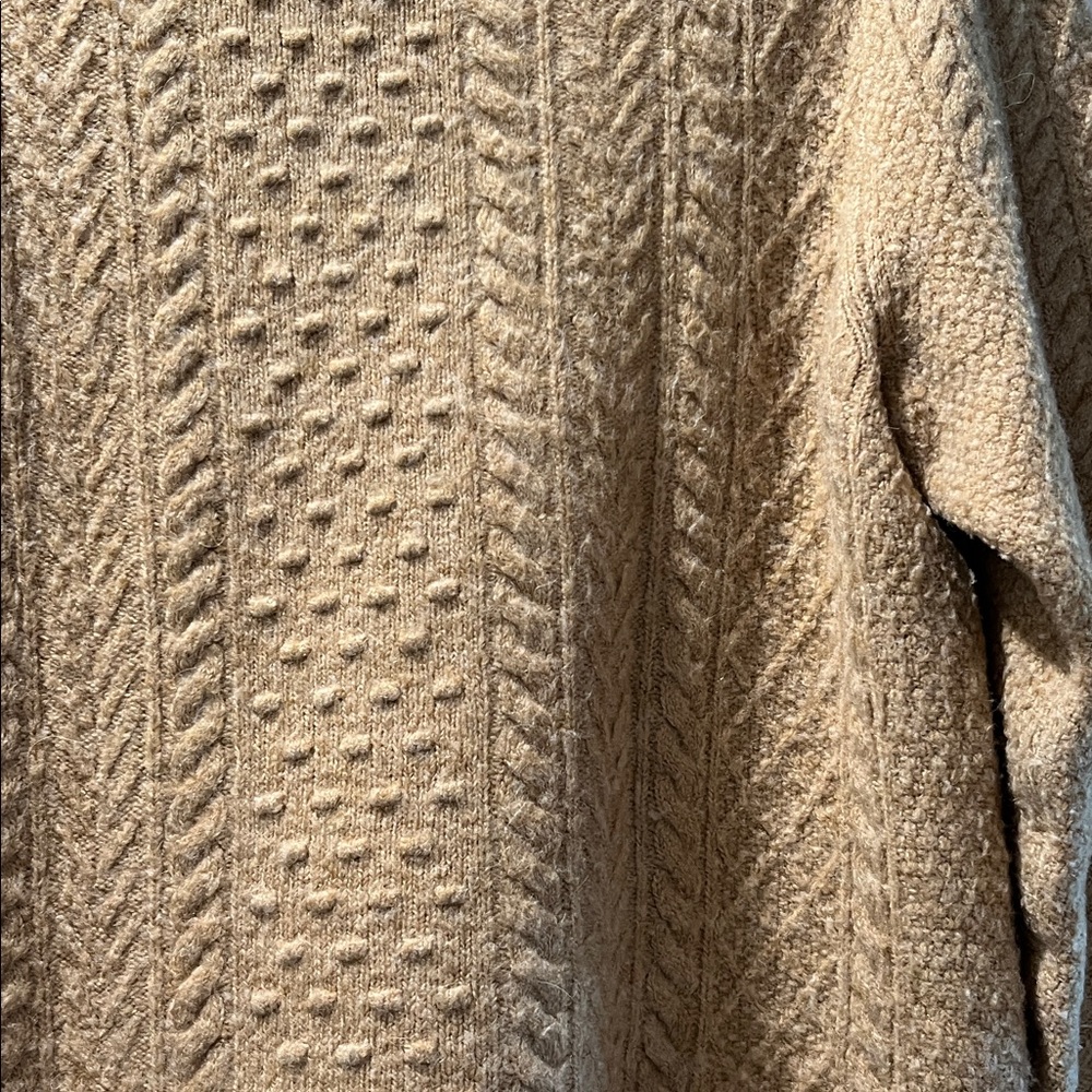 J. Crew Camel Cable Knit wool blend Sweater S - Picture 6 of 9
